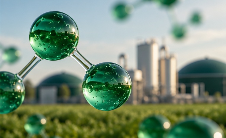 Green biomethane molecules with a renewable gas facility